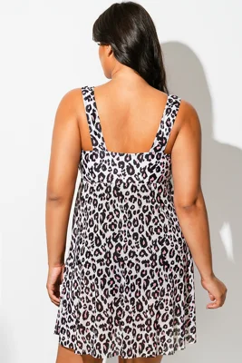 Leopard Print Stretch Mesh...