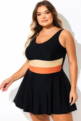 Black Colorblock All-In-One...