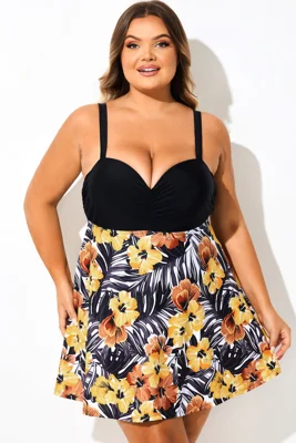 Plus Size Tropical Floral...
