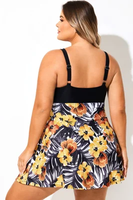Plus Size Tropical Floral...