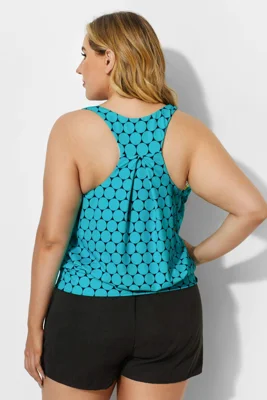 Green Scoopneck Polka Dots...