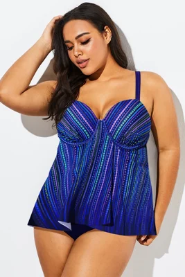 Blue Striped Flowy...