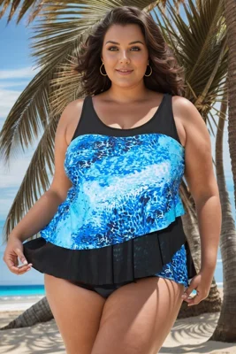 Plus Size Sea Pattern Scoop...