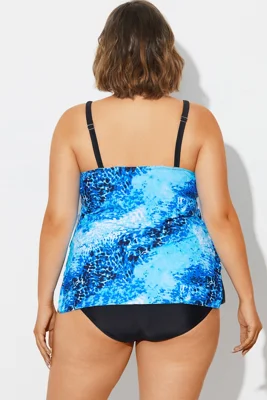 Plus Size Sea Pattern Scoop...