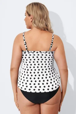 Plus Size Polka Dot V-Neck...