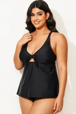 Black Sexy Tie Front...