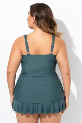 Green Twist Front Shirred...