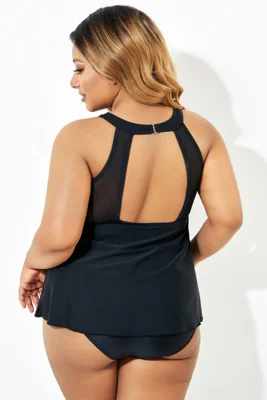 Black Leopard Print Mesh...