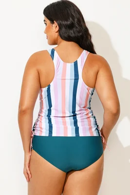 Multi Stripe Built-in Bra...