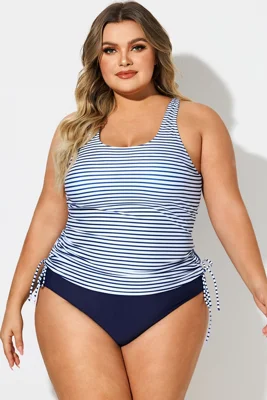 Plus Size Stripe Built-In...