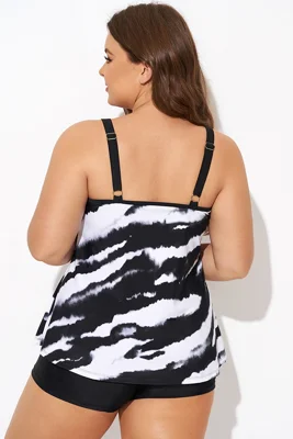 Tie Dye Print Color Block...