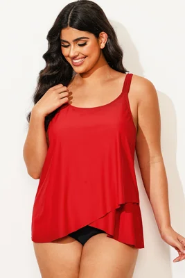 Solid Red Flowy Front Full...
