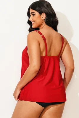 Solid Red Flowy Front Full...