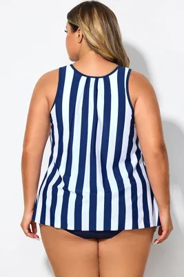 Striped Navy Blue Bowknot...