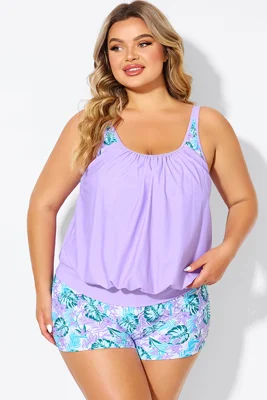 Plus Size Floral Print...