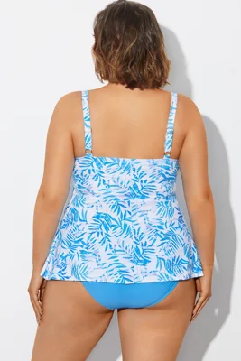 Blue Purple Palm Faux...