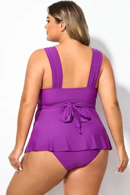 Plus Size Purple V-Neck...