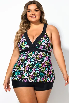 Plus Size Floral Print...