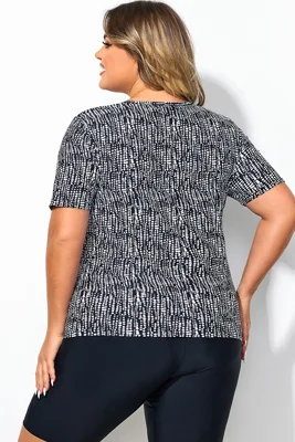 High Neck Short Sleeves...