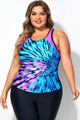 Firework Print High Neck...