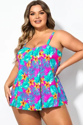 Plus Size Floral Print...