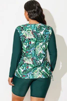 Tropical Print Side Tie...