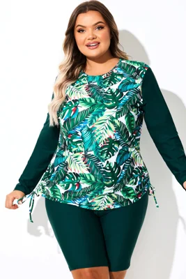 Tropical Print Side Tie...