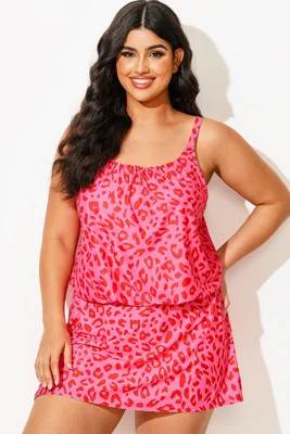 Plus Size Pink Leopard...