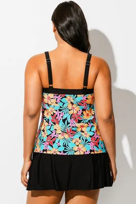 Plus Size Floral Printed...