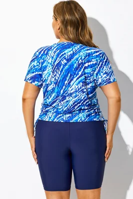 Blue Tie Dye Round Neck...