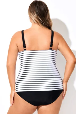 Black & White Stripe Print...