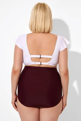 White Cap Sleeve Tie-front...