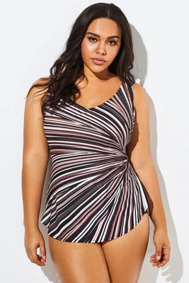 V-neck Prism Sarong Front...