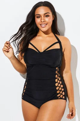Black Cut Out Underwire...