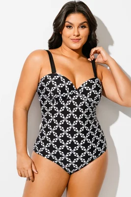 Geometric Cut Out Underwire...