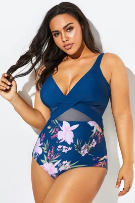 Floral Print Cut Out Mesh...