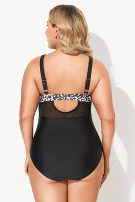 Leopard Cut Out Mesh One...