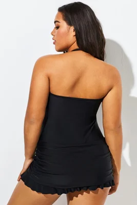 Solid Black Fringe Ruffle...