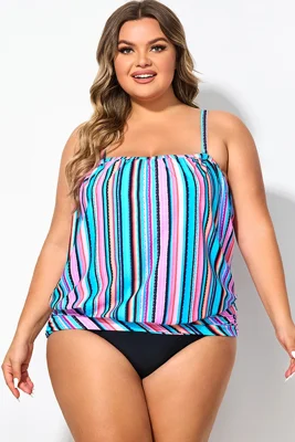 Women Stripe Bandeau...