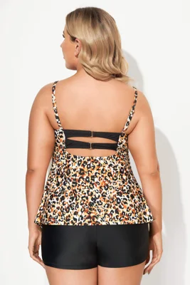 Leopard Printed Faux...