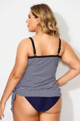 Black & White Stripe Side...