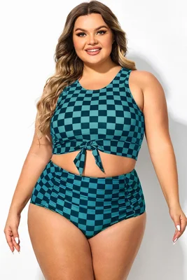 Plus Size Blue Check...
