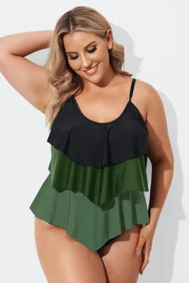 Colorblock Contrast Ruffle...