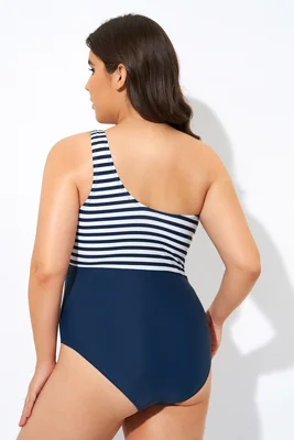 Blue and White Stripe One...