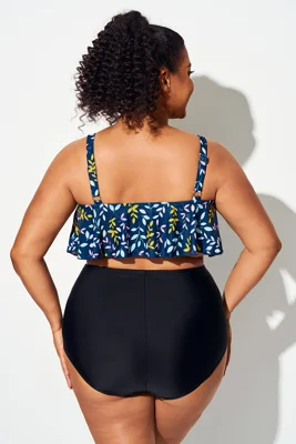 Colorful Leaf Print Crew...