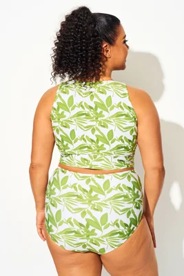 Plus Size Tropical Green...