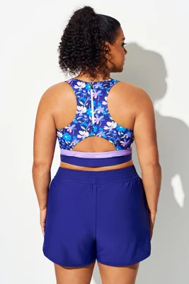 Plus Size Round Neck Purple...