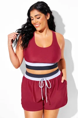 Plus Size Round Neck Dark...