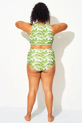 Plus Size Tropical Green...