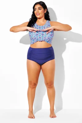 Royal Blue Elegant High Waist Swim Brief